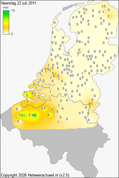 Neerslag 22 juli 2011