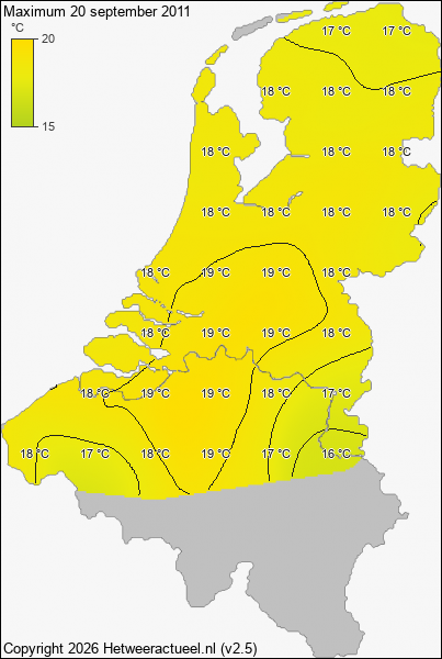 Maximum temperatuur 20 september 2011