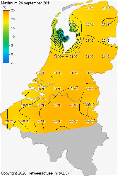 Maximum temperatuur 24 september 2011
