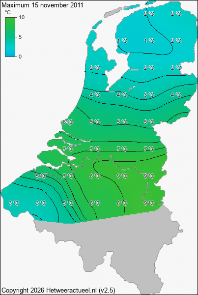 Maximum temperatuur 15 november 2011