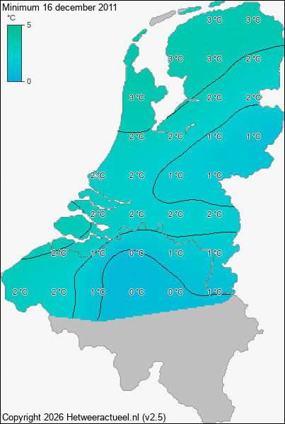 Minimum temperatuur 16 december 2011