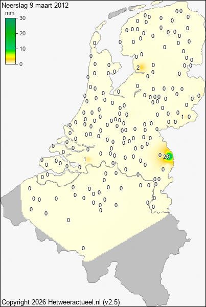 Neerslag 9 maart 2012