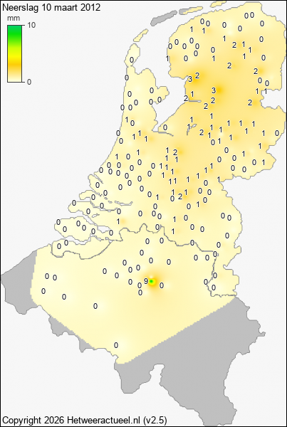 Neerslag 10 maart 2012