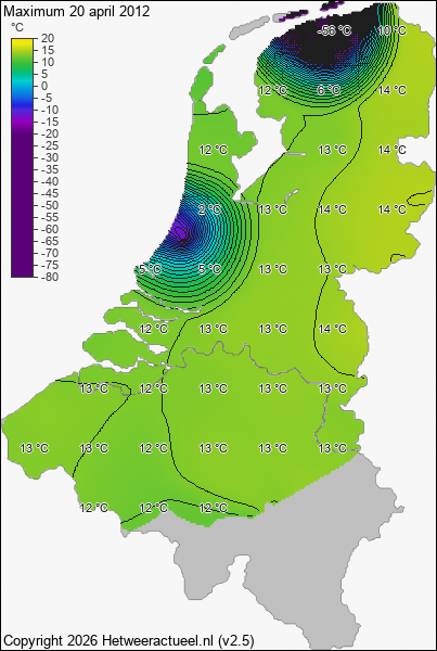 Maximum temperatuur 20 april 2012