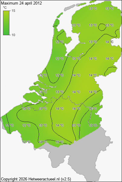Maximum temperatuur 24 april 2012