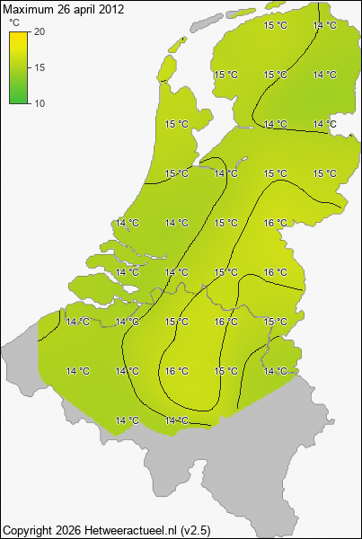 Maximum temperatuur 26 april 2012