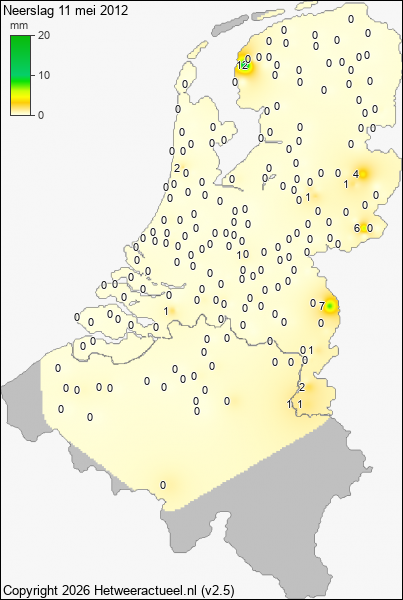 Neerslag 11 mei 2012