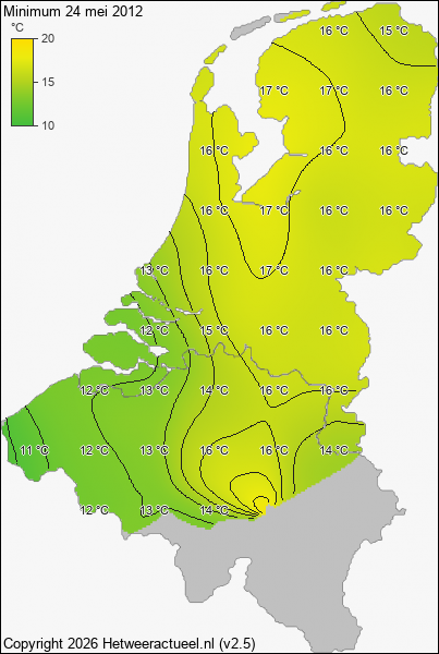 Minimum temperatuur 24 mei 2012