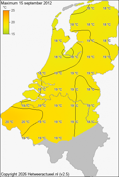 Maximum temperatuur 15 september 2012