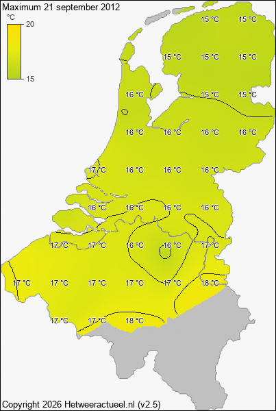 Maximum temperatuur 21 september 2012
