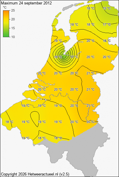 Maximum temperatuur 24 september 2012