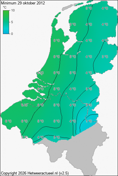 Minimum temperatuur 29 oktober 2012