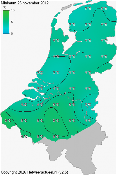 Minimum temperatuur 23 november 2012