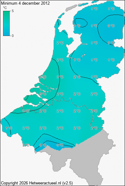 Minimum temperatuur 4 december 2012