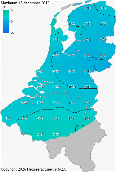 Maximum temperatuur 13 december 2012