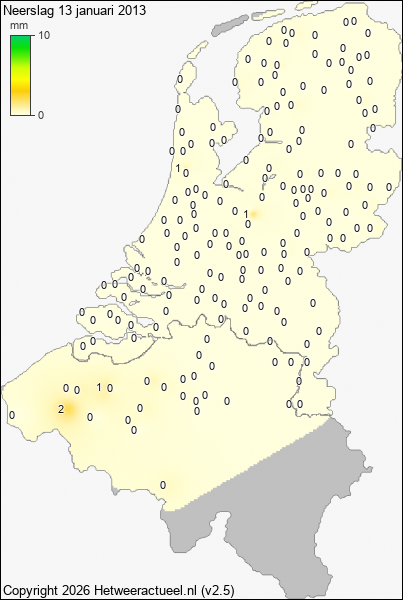 Neerslag 13 januari 2013