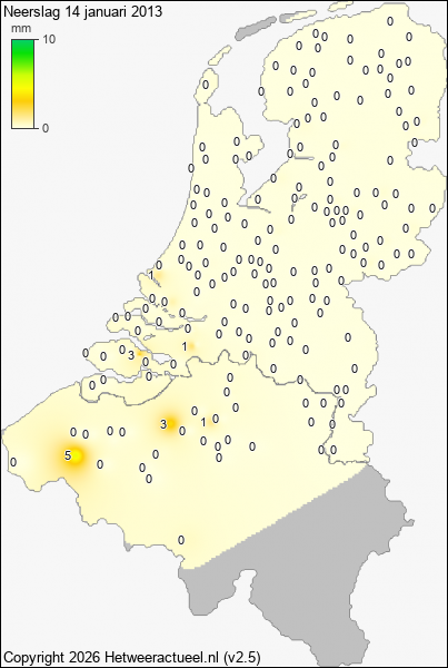 Neerslag 14 januari 2013