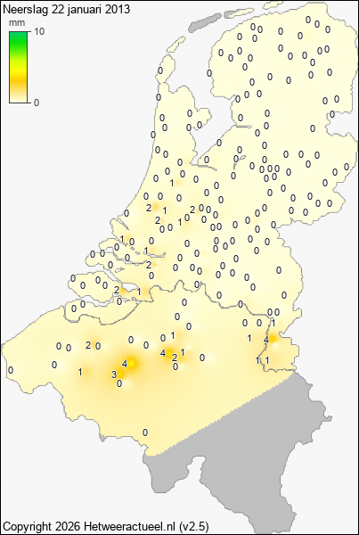Neerslag 22 januari 2013