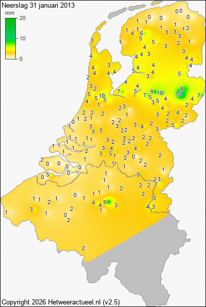 Neerslag 31 januari 2013