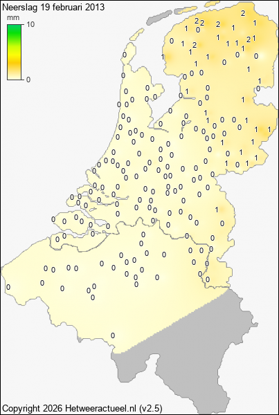 Neerslag 19 februari 2013