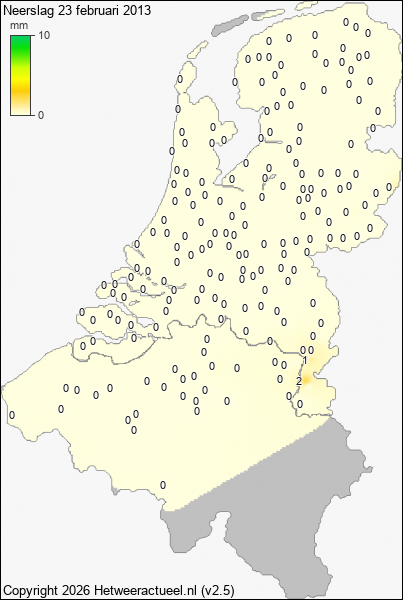 Neerslag 23 februari 2013