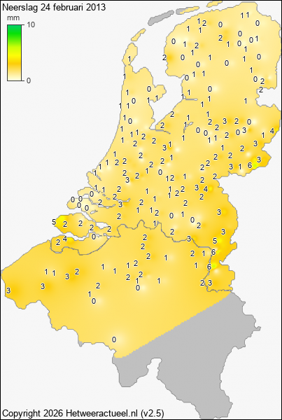 Neerslag 24 februari 2013