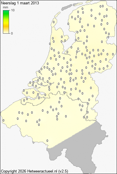 Neerslag 1 maart 2013