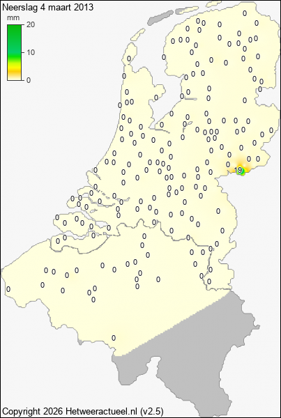 Neerslag 4 maart 2013