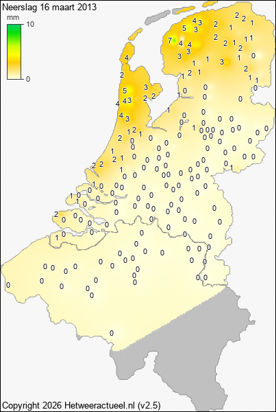 Neerslag 16 maart 2013