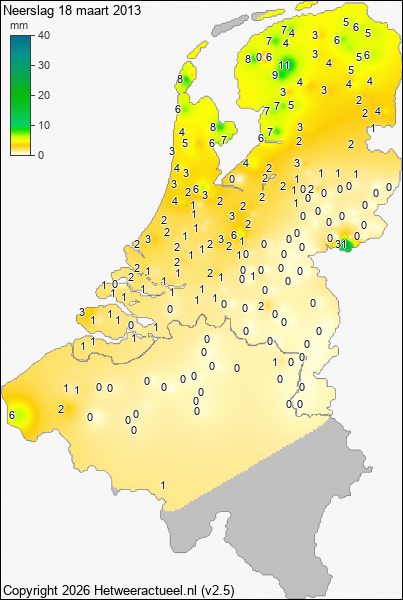 Neerslag 18 maart 2013