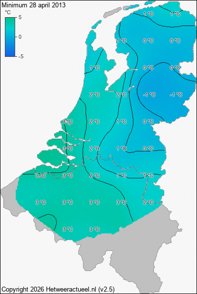 Minimum temperatuur 28 april 2013