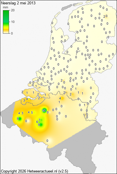 Neerslag 2 mei 2013