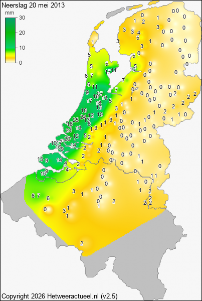 Neerslag 20 mei 2013