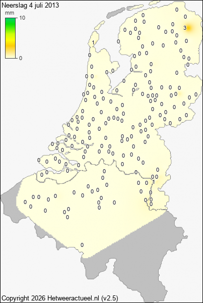 Neerslag 4 juli 2013