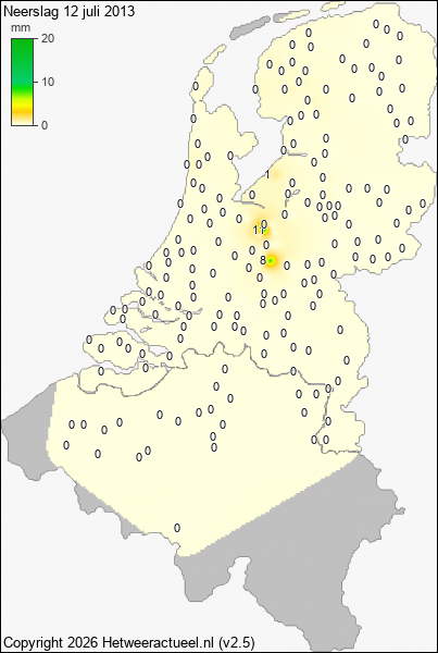 Neerslag 12 juli 2013