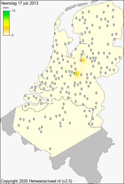 Neerslag 17 juli 2013