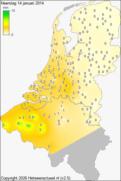 Neerslag 14 januari 2014