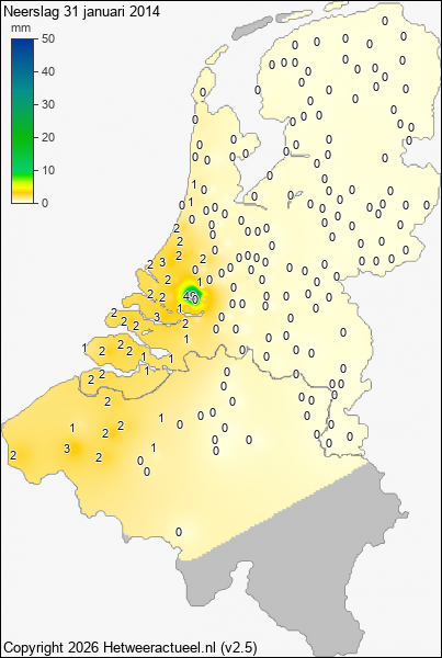 Neerslag 31 januari 2014