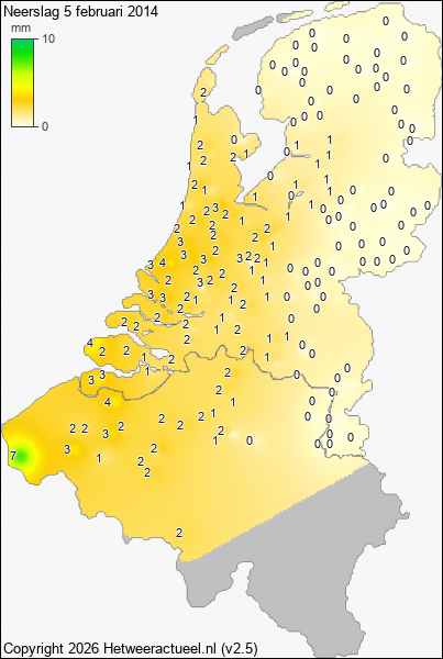 Neerslag 5 februari 2014
