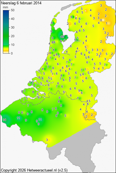 Neerslag 6 februari 2014