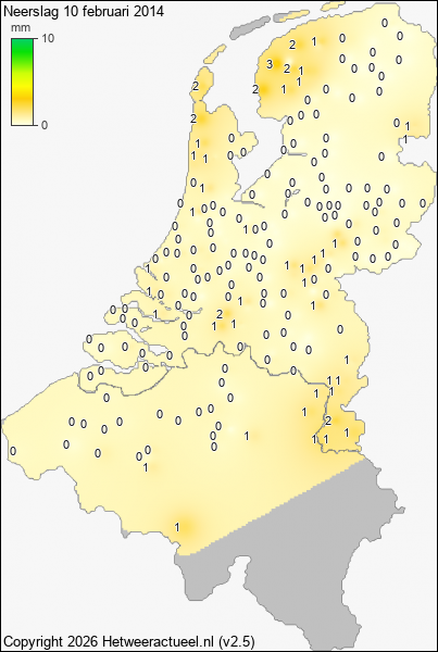 Neerslag 10 februari 2014