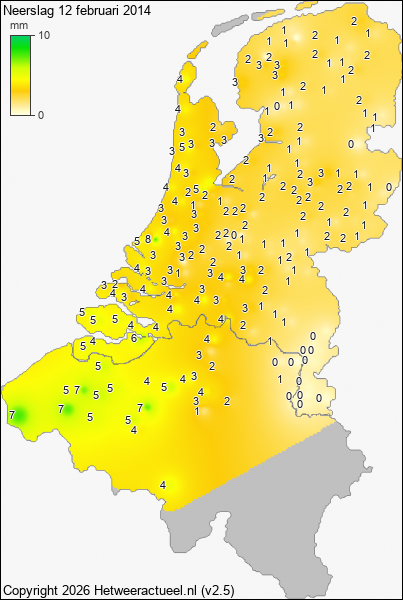 Neerslag 12 februari 2014