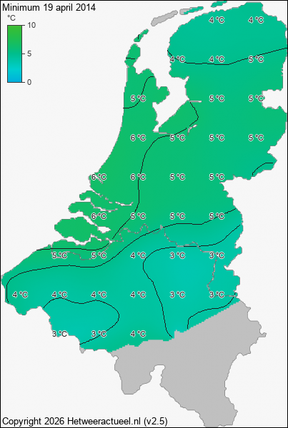 Minimum temperatuur 19 april 2014