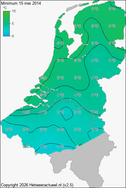 Minimum temperatuur 15 mei 2014