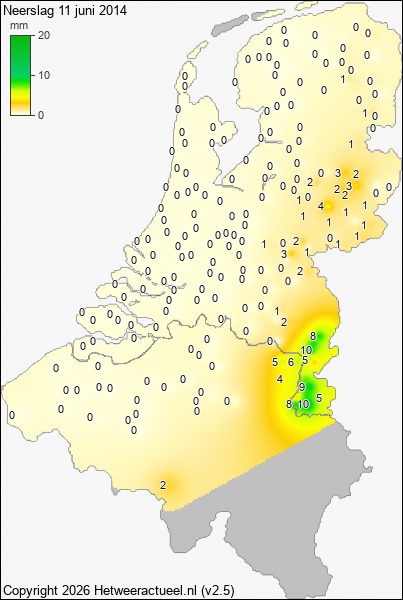Neerslag 11 juni 2014