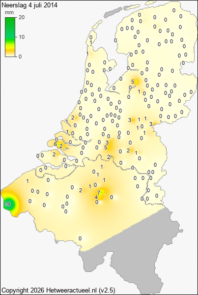 Neerslag 4 juli 2014