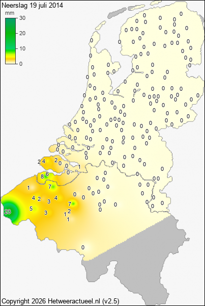 Neerslag 19 juli 2014