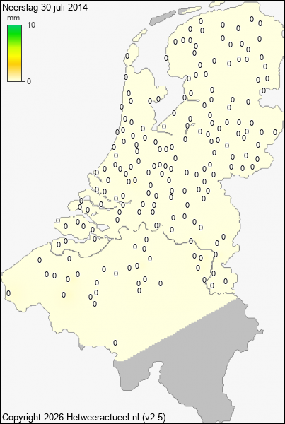 Neerslag 30 juli 2014