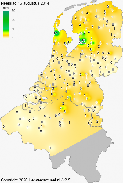 Neerslag 16 augustus 2014