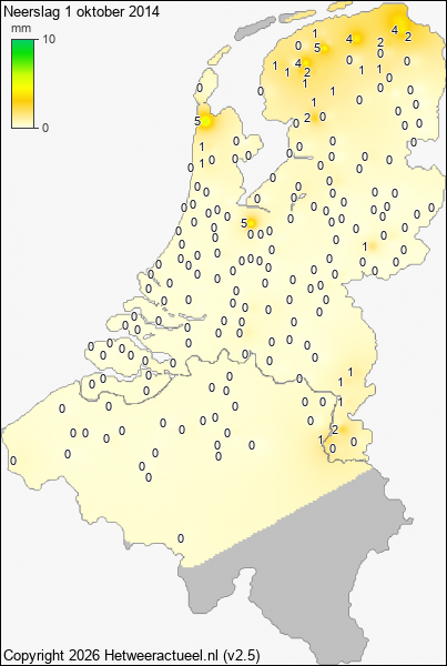 Neerslag 1 oktober 2014